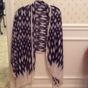 Indigo blue and white wrap/scarf